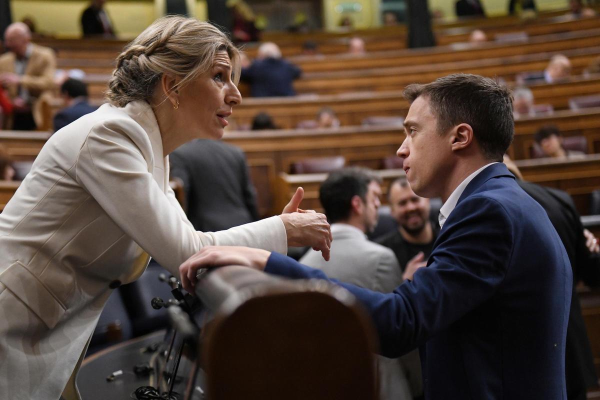 Yolanda Díaz e Iñigo Errejón, en una imagen de archivo en el Congreso.
