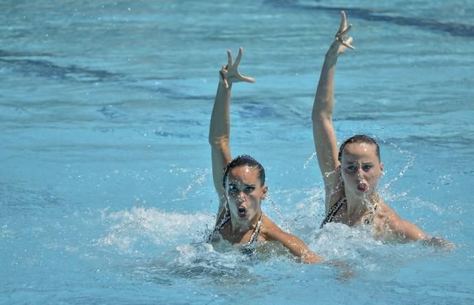 LAS PALMAS DE GRAN CANARIA A 28/05/2017. Natación sincronizada / Final de dúo libre y de dúo mixto de la competición internacional en la piscina  Metropole. FOTO: J.PÉREZ CURBELO