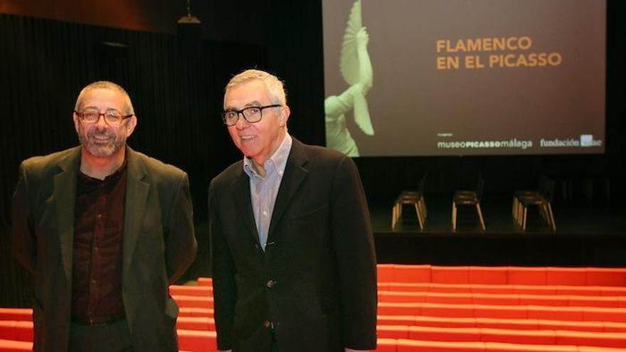 Manuel Aguilar y José Lebrero, en el auditorio del Picassoo.