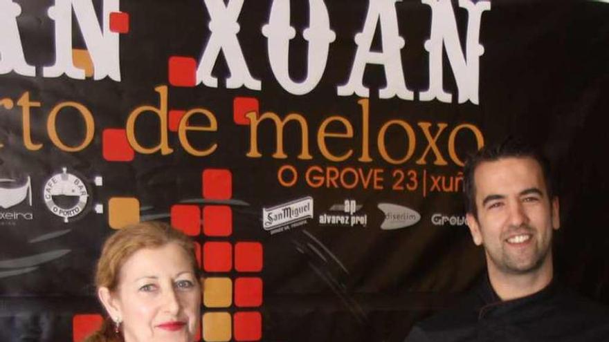 Rosa Sánchez y Álvaro Fuentes, los organizadores de la fiesta de San Xoán en Porto Meloxo (O Grove). // Muñiz