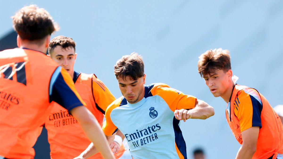 Brahim, durante un entrenamiento del Real Madrid