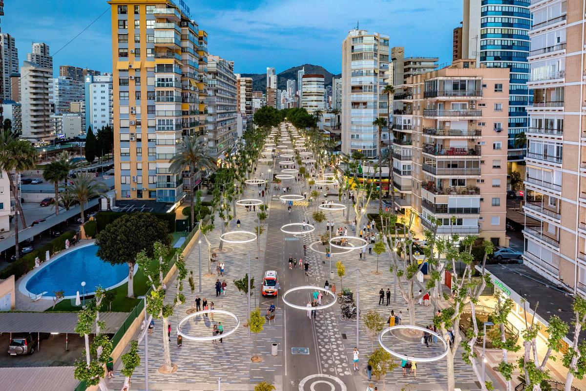 La avenida del Mediterráneo de Benidorm.