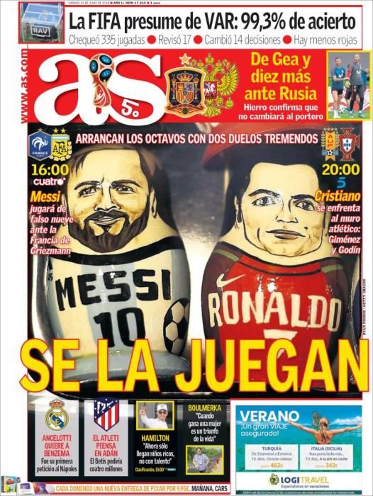 Portadas deportivas de este sábado 30 de junio