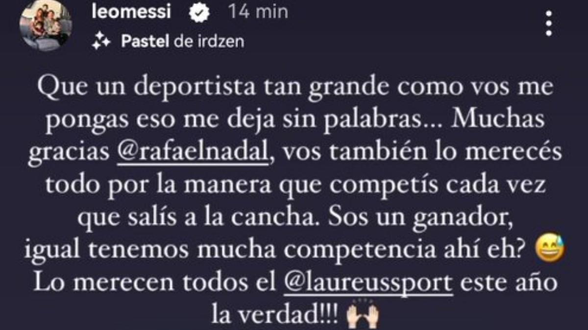 El agradecimiento de Messi
