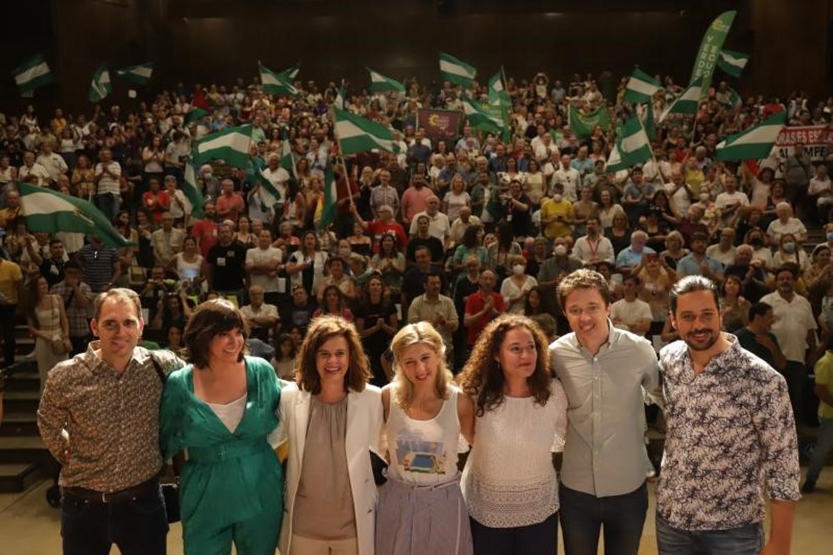 Díaz escenifica al costat de Belarra i Errejón el front ampli de l’esquerra a Andalusia