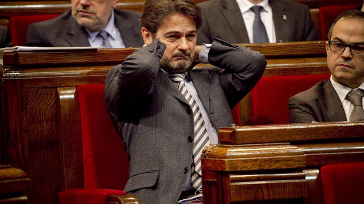 Oriol Pujol, en el Parlament, el pasado 27 de febrero.