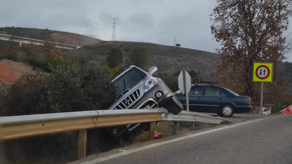 Vehículo que sufrió el accidente