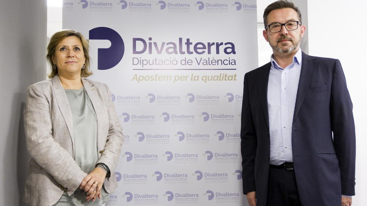 Los gerentes de Divalterra, Víctor Sahuquillo y Agustina Brines, en junio de 2016 cuando presentaron la marca Divalterra.