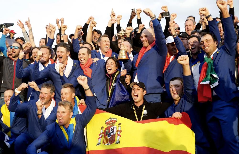 El equipo europeo celebra su victoria en la Ryder Cup