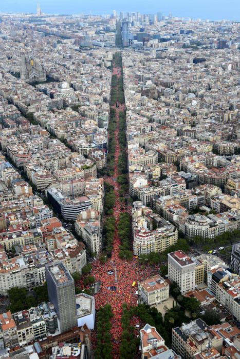 La manifestació de la Diada omple la Diagonal