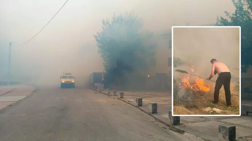 Crónica de una tarde y una noche infernales en Cangas del Narcea: el fuego acechó pueblos y el santuario del Acebo, donde hasta el cura combatió las llamas a pecho descubierto