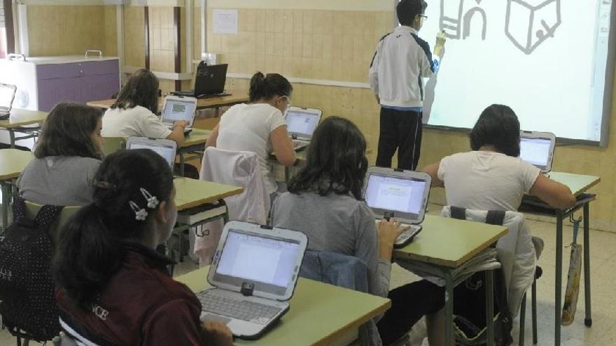 Estudiantes en un centro gallego.