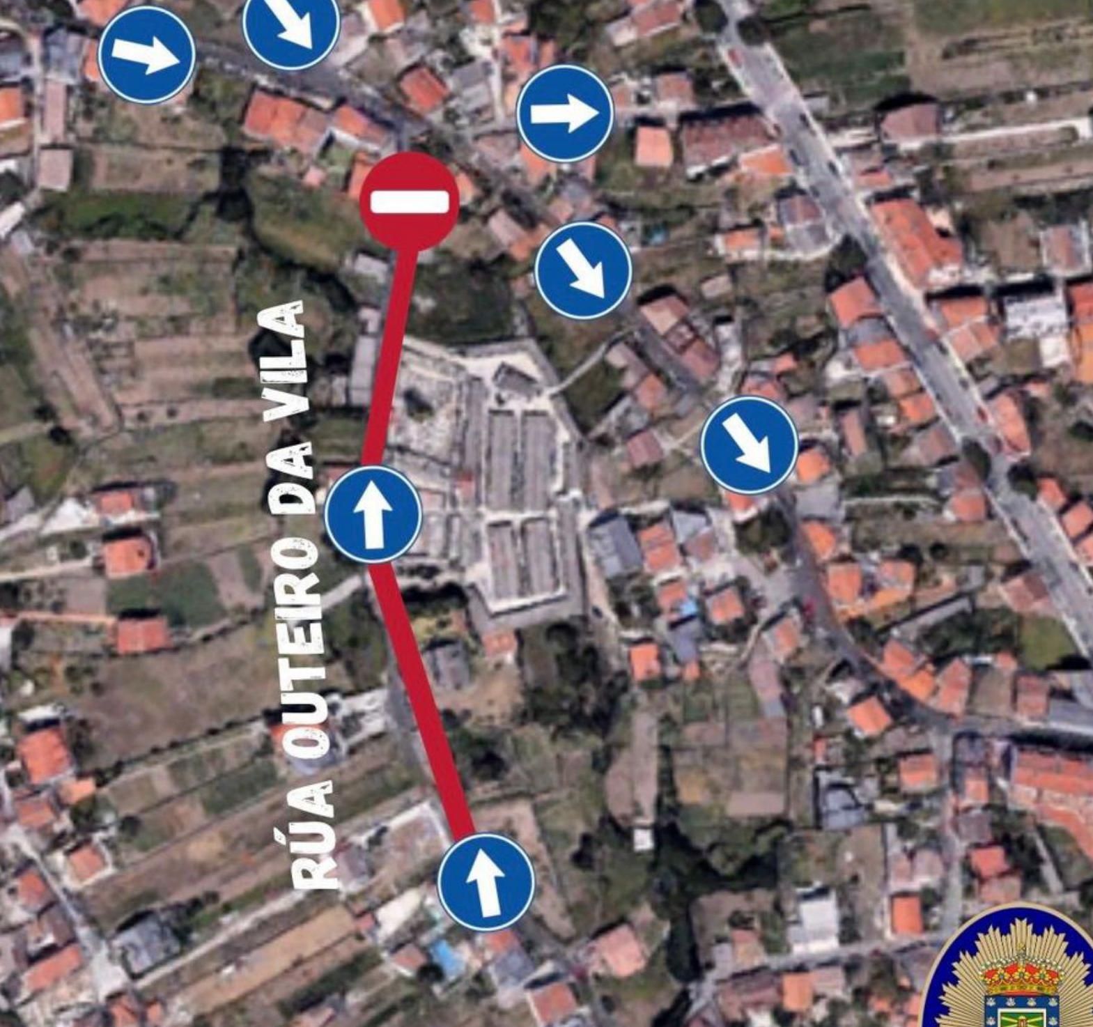 Infografía de la Policía Local sobre la calle Outeiro da Vila.