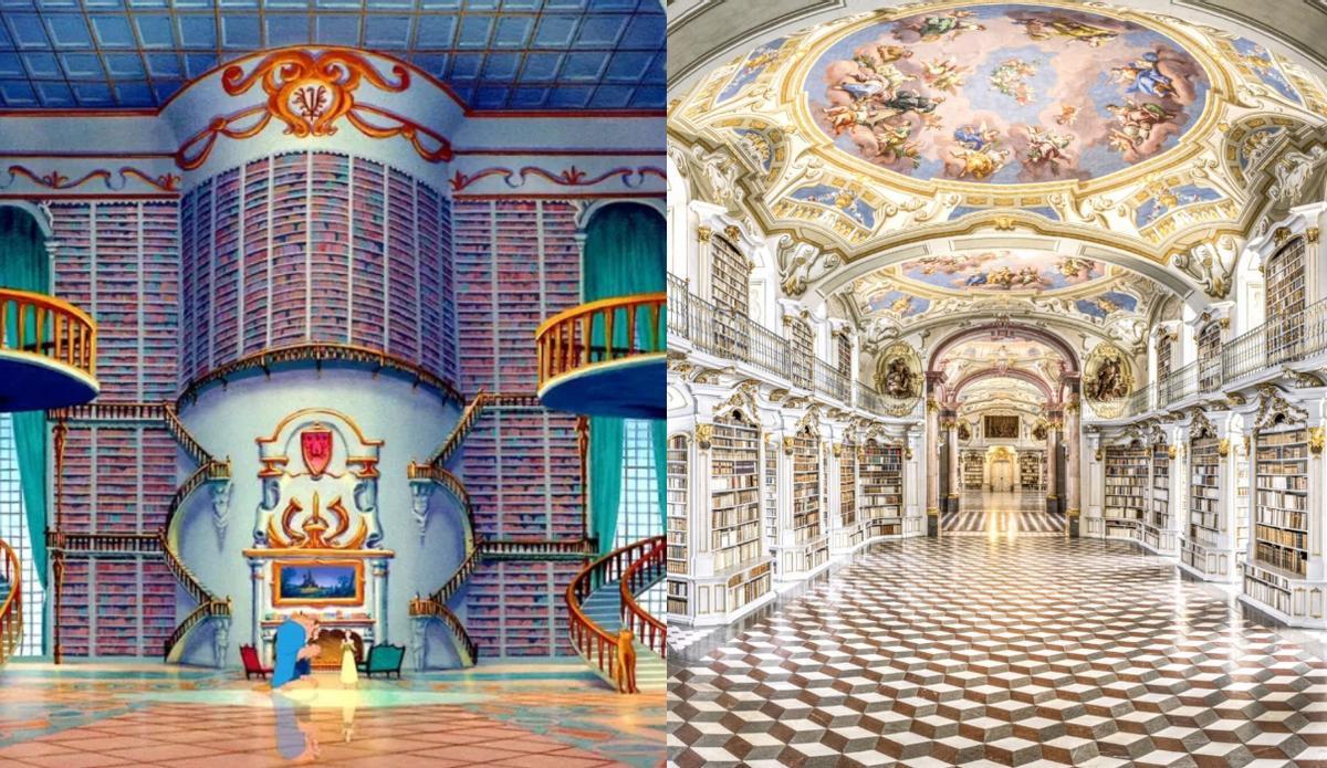 No hay confirmación oficial de que esta biblioteca inspirara a Disney para la película Beauty and the Beast. Pero dime que no lo parece.