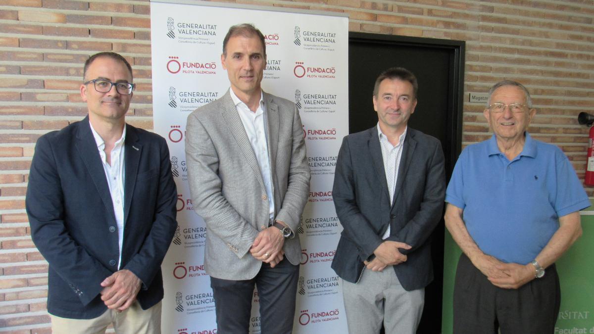 Ferran Calabuig, Luis Cervera, Paco Alos y Josep Maria Soriano en el II Congrés Futur i Pilota