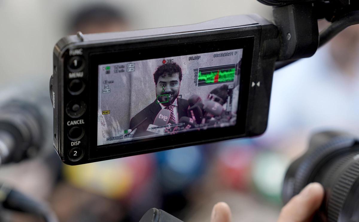 Alvise Pérez, a la salida del Tribunal Supremo.