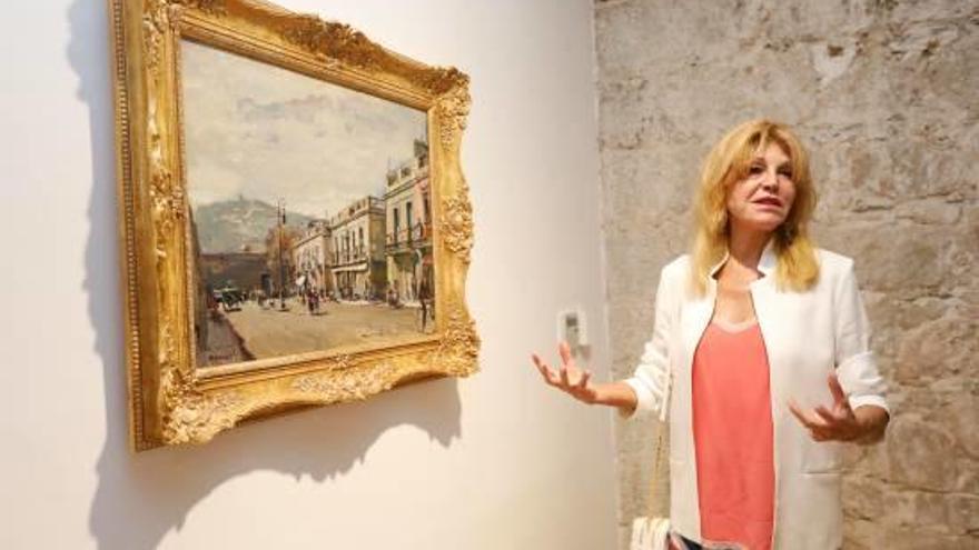 Imatge d&#039;arxiu de la Baronessa Thyssen a una exposició que va fer a Sant Feliu de Guíxols.