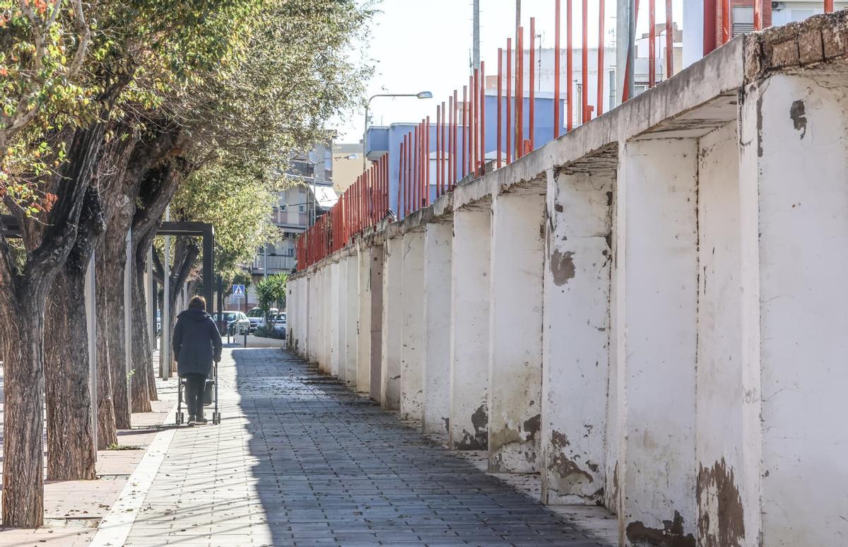 Imagen reciente del muro que se va a sustituir