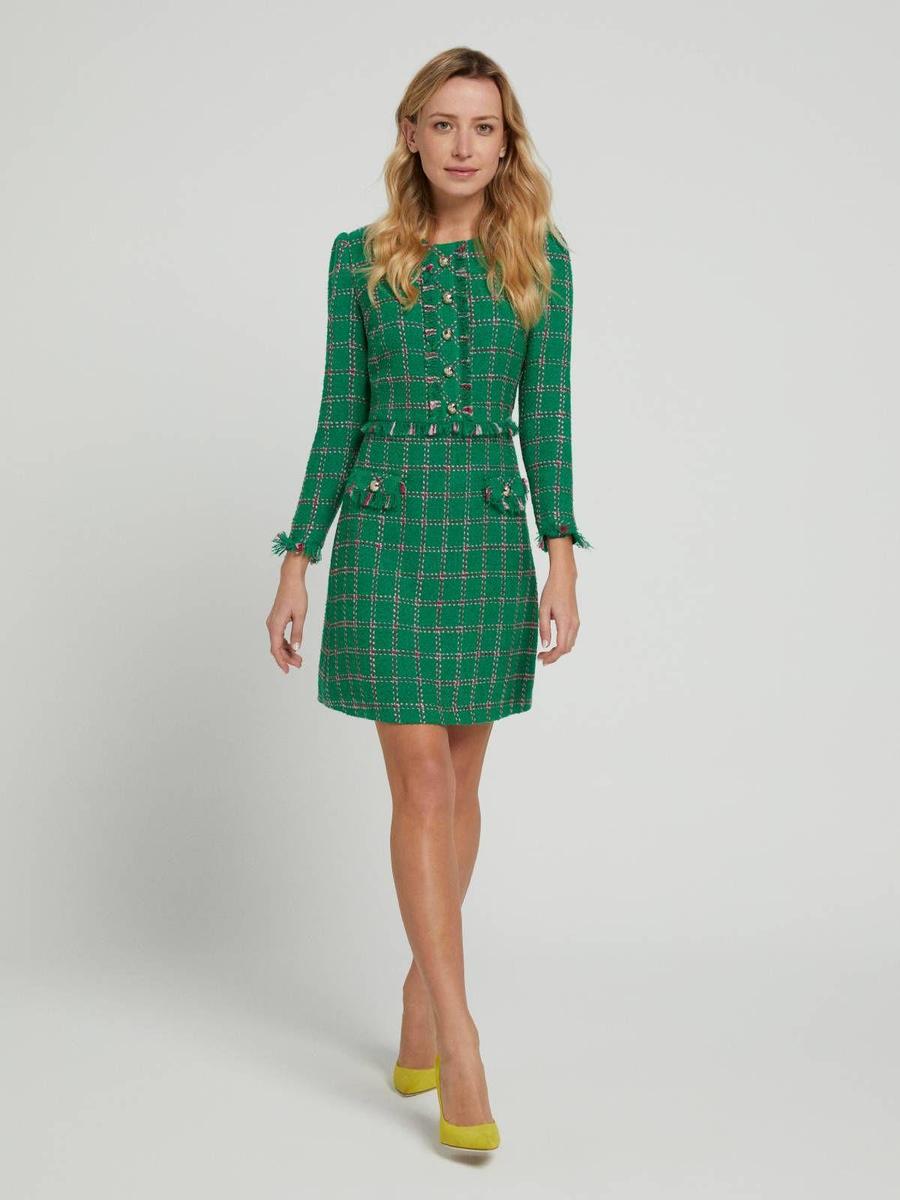 Vestido verde en tweed de Laura Bernal