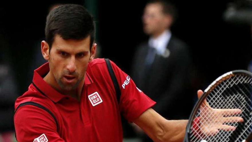 Djokovic en su partido contra Berdych de Roland Garros.