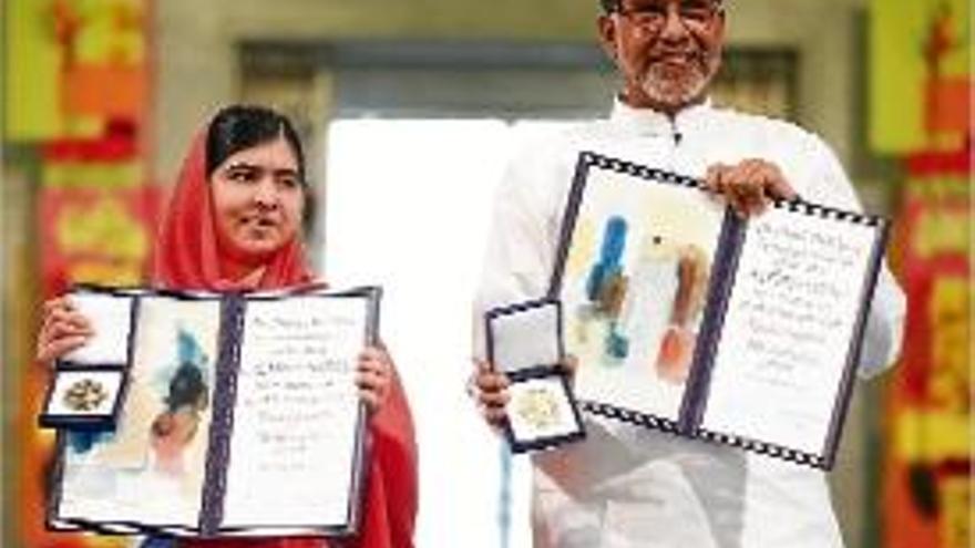 Malala Yousafzai i Kailash Satyarthi, els dos Nobel de la Pau 2014.