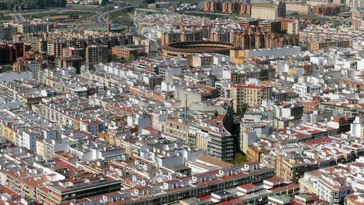 Imagen aérea de uno de los barrios de Córdoba con mayor asentamiento de la población