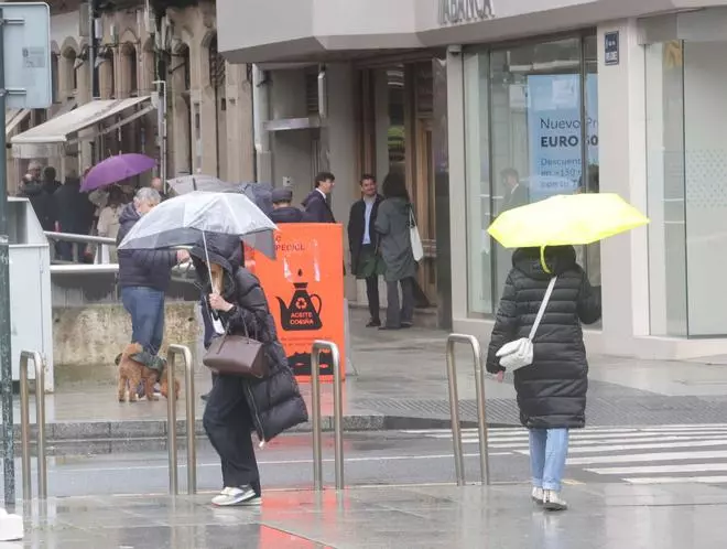 Alerta por lluvia y viento en A Coruña y gran parte de Galicia