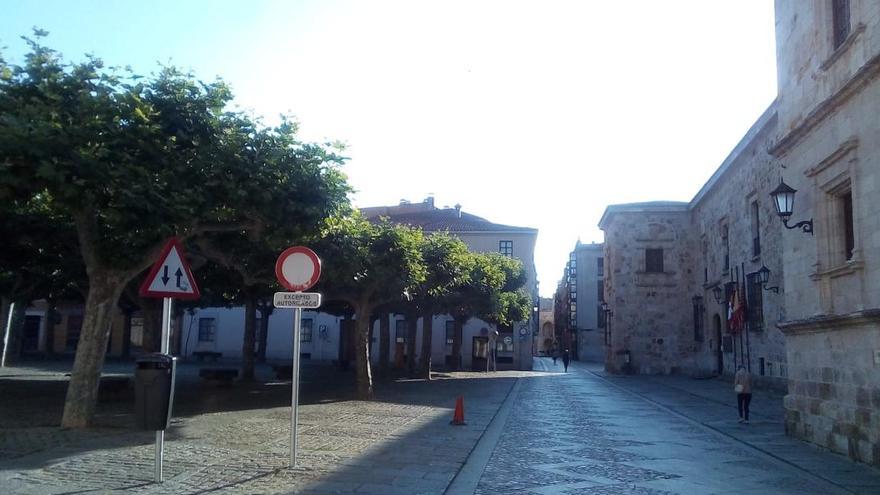 El entorno de la plaza de Viriato, en esta mañana de domingo.