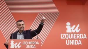 El nuevo coordinador general de IU, Antonio Maíllo, interviene en la XIII Asamblea Federal del partido en la sede de UGT en Madrid. 