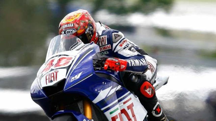 Jorge Lorenzo que acabó segundo a pesar de tener los dos tobillos lesionados.