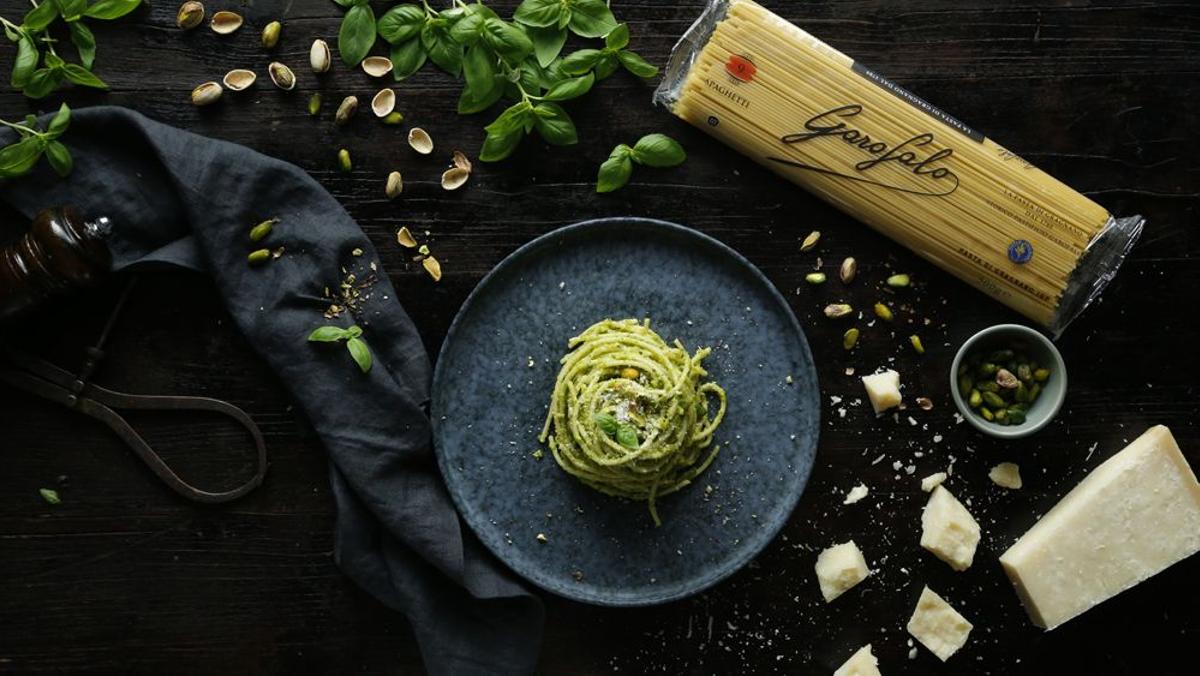 Receta de spaghetti Garofalo al pesto de pistacho