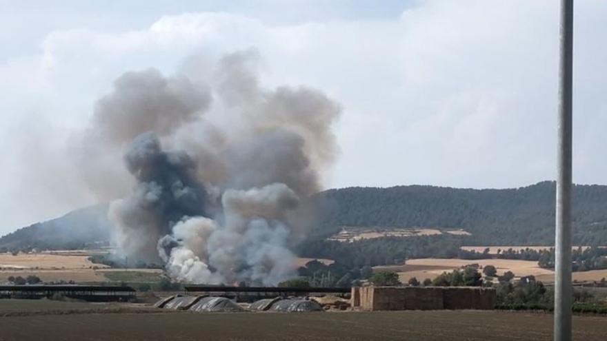 Columna de fum de l'incendi d'Artés (16 de juny)