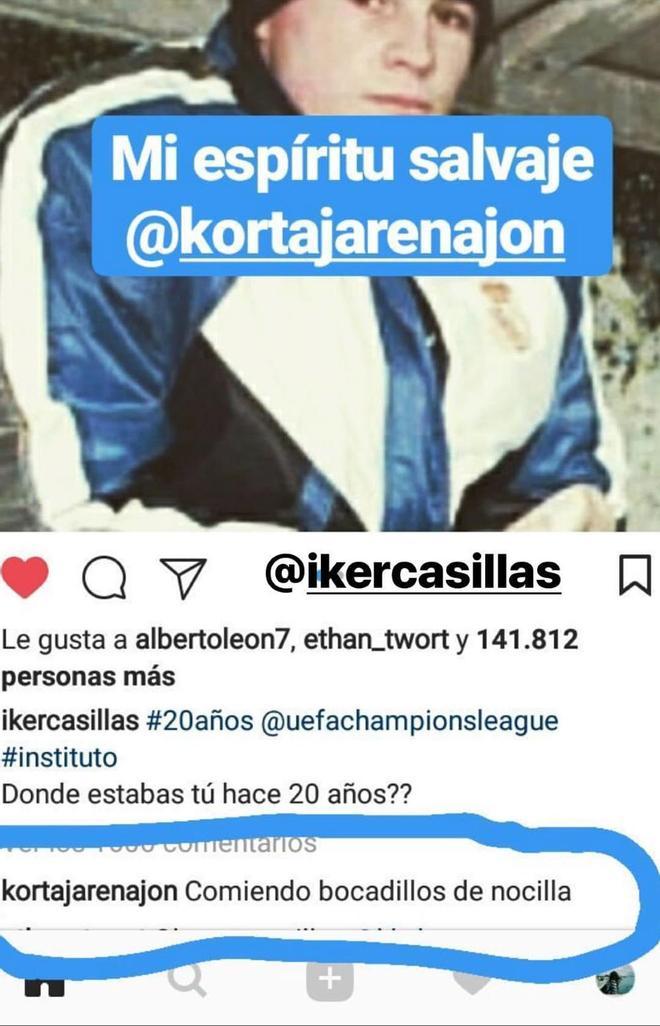 Jon Kortajarena se ríe de Iker Casillas en Instagram