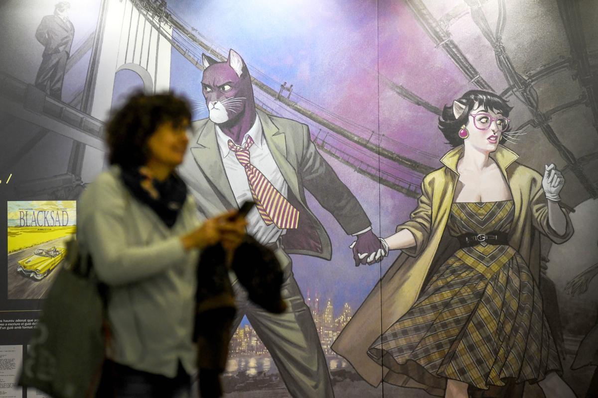 Muro de la exposición sobre 'Blacksad'. 