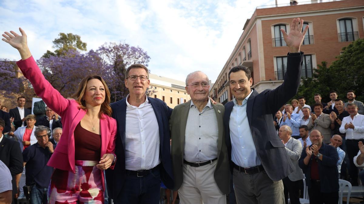 Feijóo y Moreno en Málaga para arropar a De la Torre y otros 102 candidatos a alcalde del PP en la provincia.