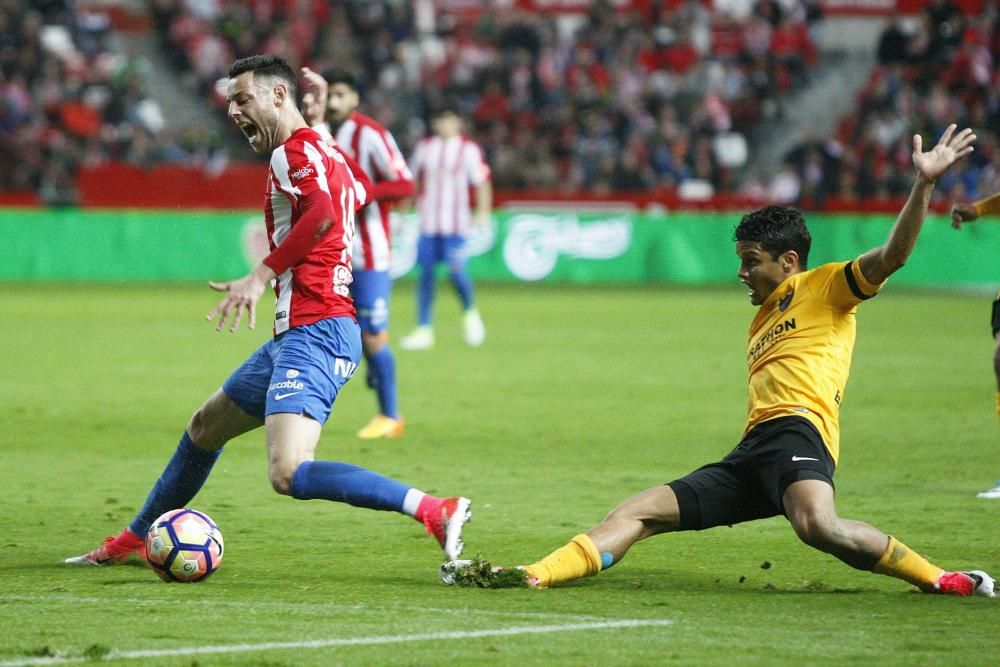 El partido entre el Sporting y el Málaga, en imágenes