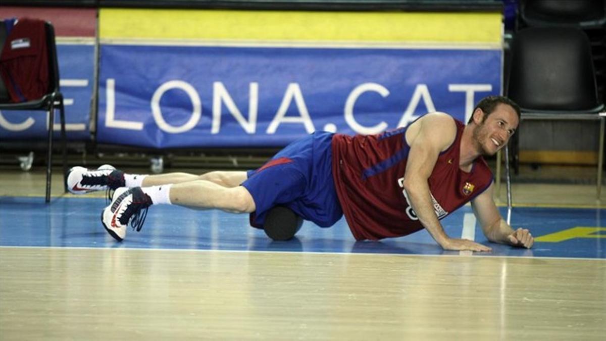 Huertas, en un reciente entrenamiento en el Palau