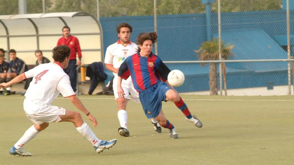 Leo Messi durante su etapa en juveniles