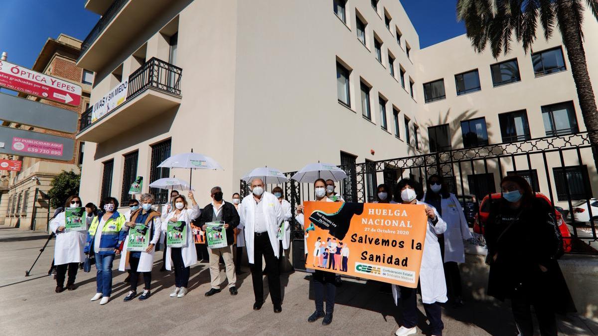 Protesta del miembros del Sindicato Médico CESM