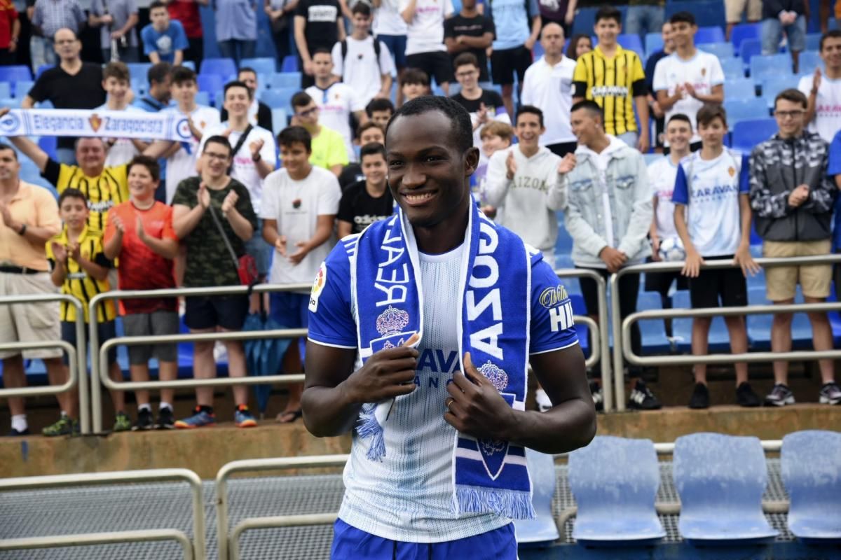 Presentación de Raphael Dwamena, nuevo fichaje del Real Zaragoza