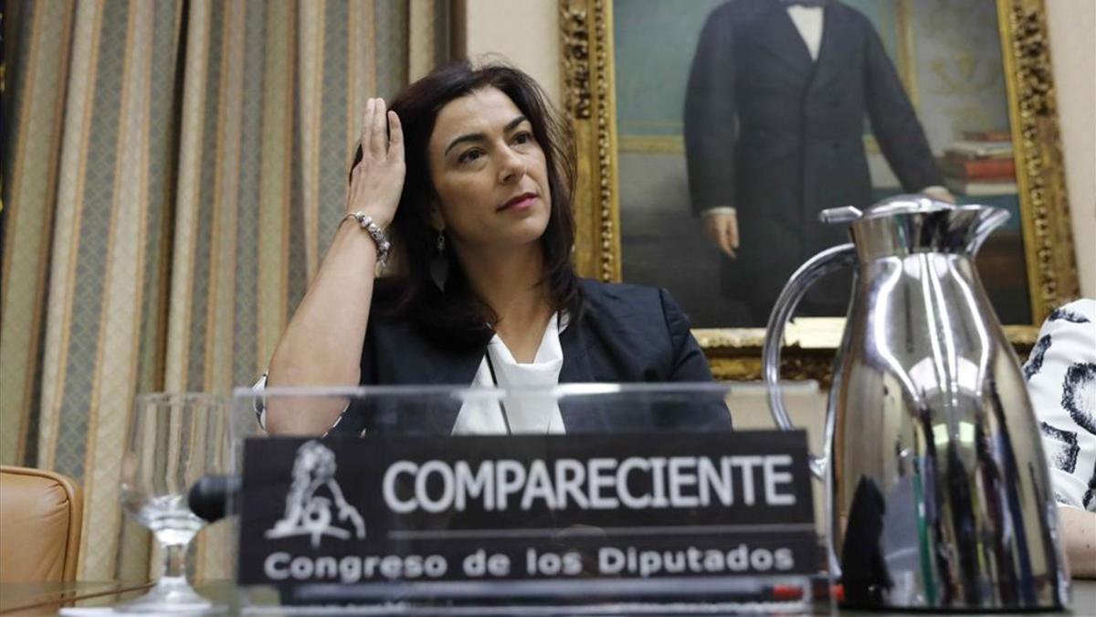 María José Rienda durante su comparecencia en la Comisión de Cultura y Deporte del Congreso