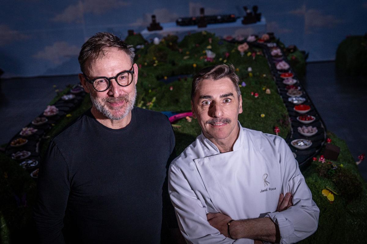 François Jozic y Jordi Roca, en la presentación del cartel del Brunch Electronik, este martes en Barcelona.