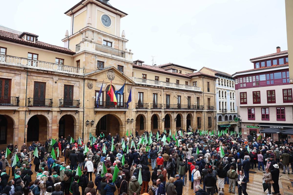 La manifestación para pedir la paralización del parking del Campillín.