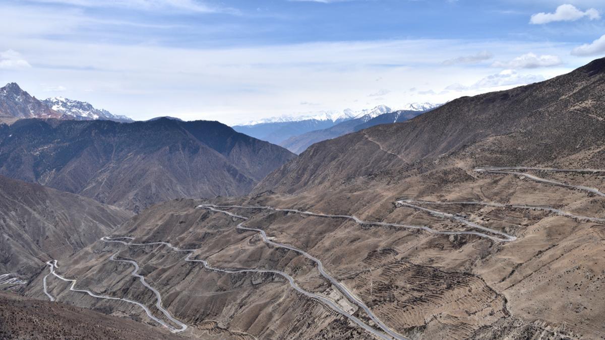 Una carretera en el Tibet.