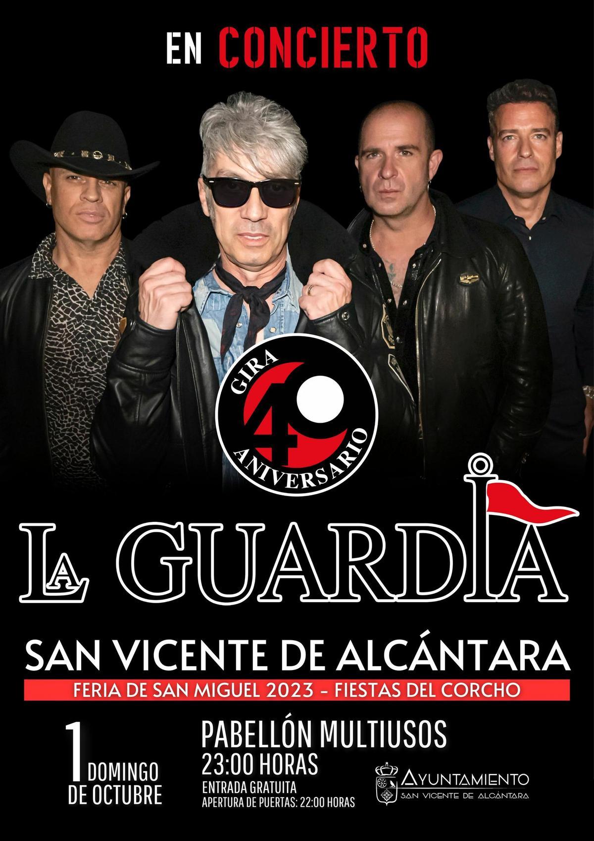 La Guardia en conciertoen las Ferias de San Miguel de San Vicente de Alcántara.