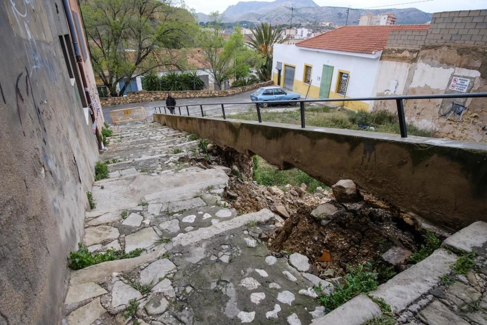 Consecuencias de la lluvia en Elda