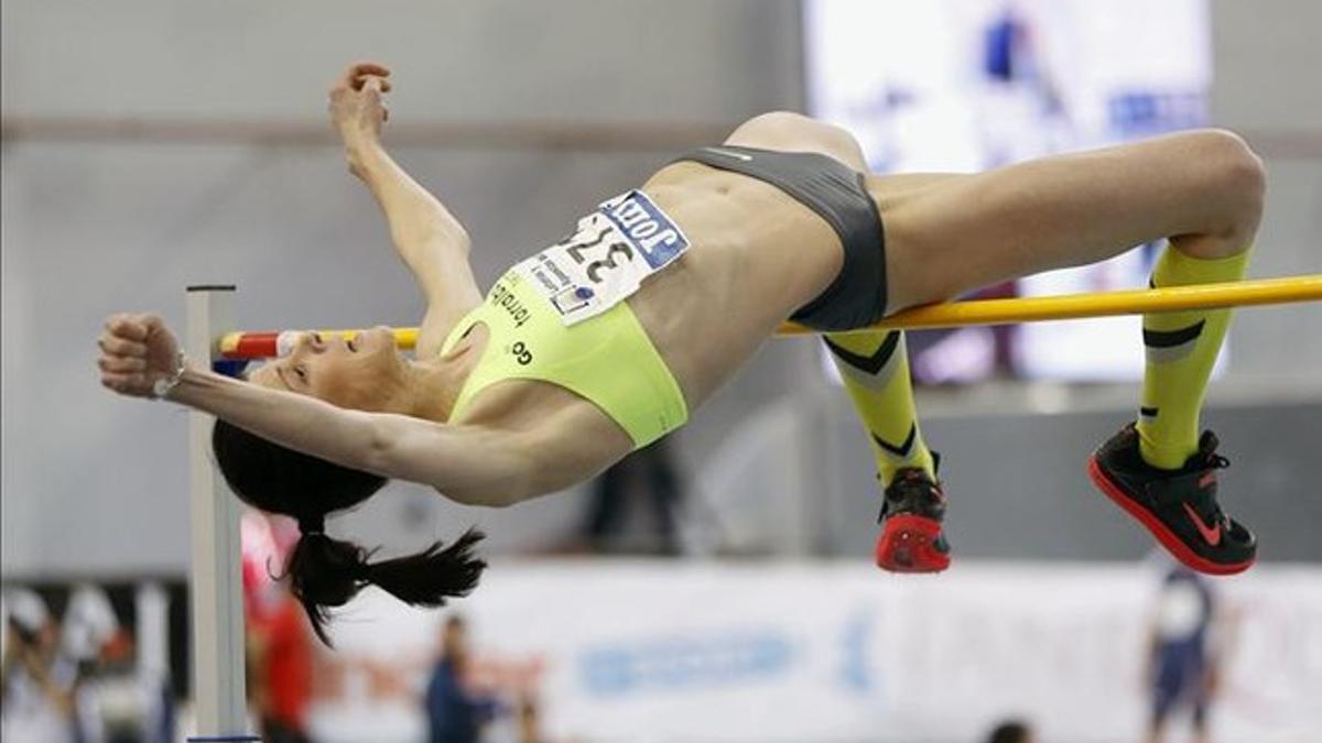 Ruth Beitia, en los campeonatos de España