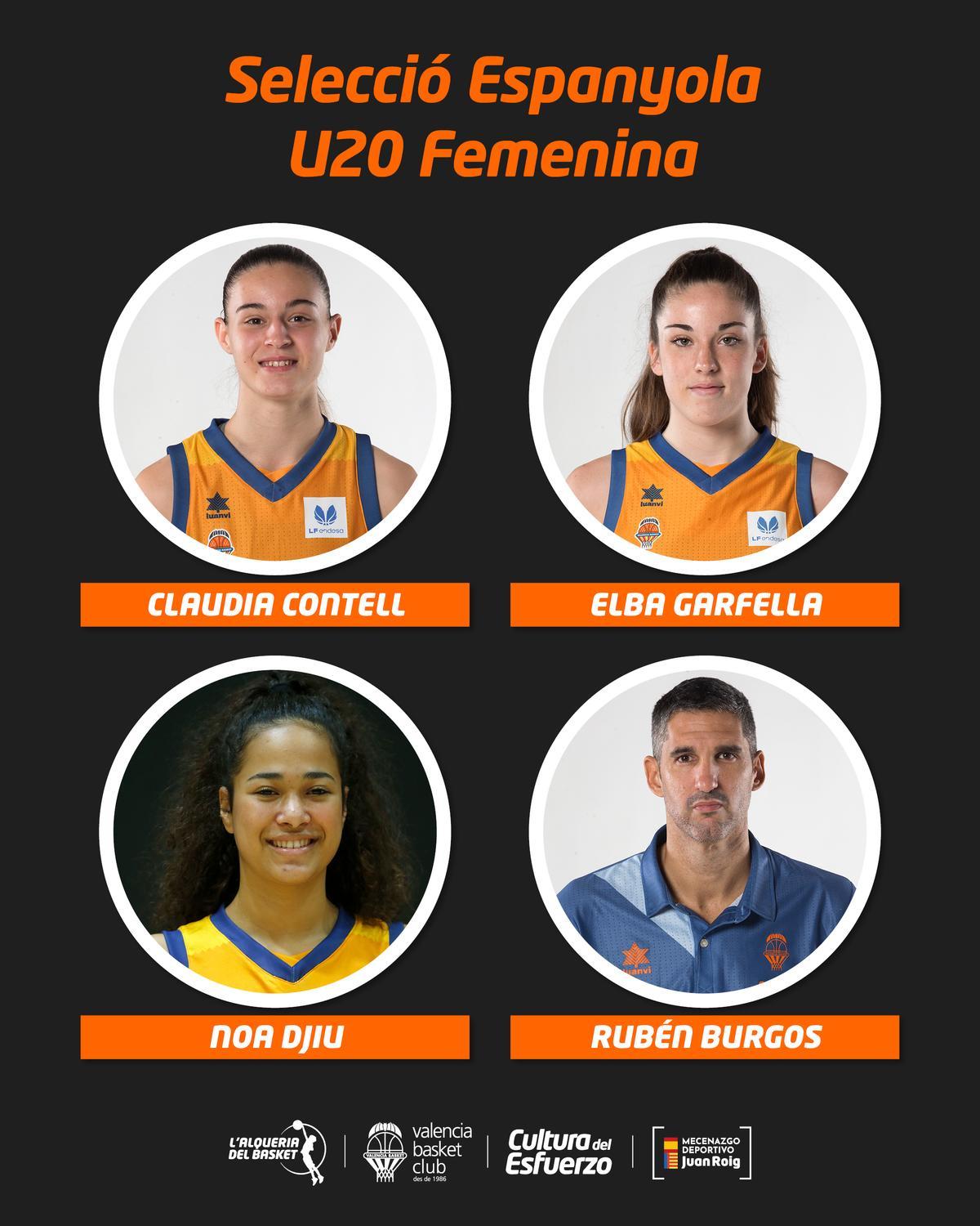 Cuatro taronjas en la selección española femenina sub'20
