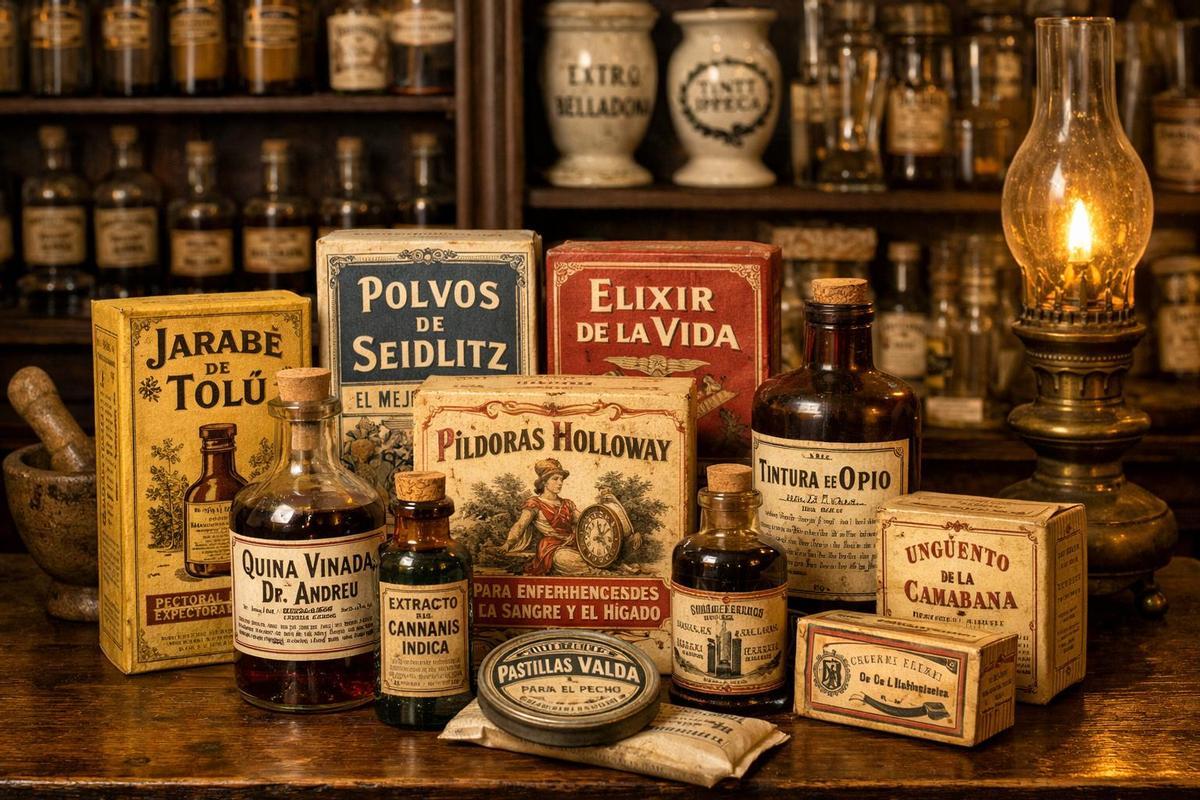 Recreación de una farmacia del siglo XIX.