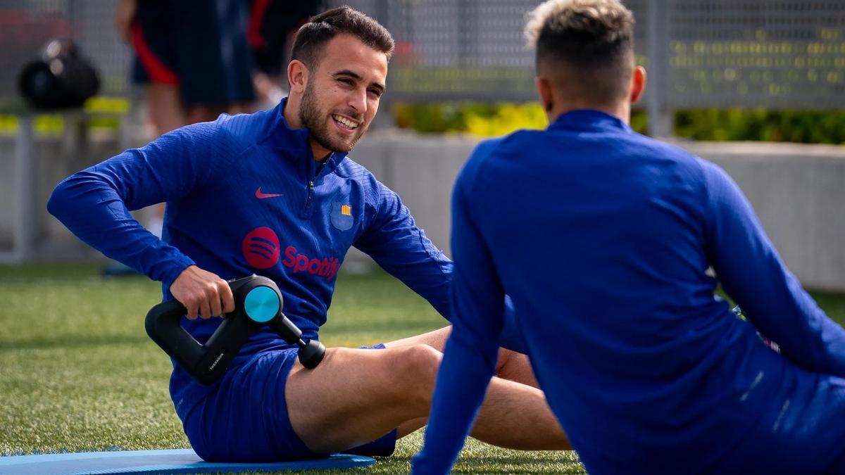 Eric Garcia, en el entrenamiento azulgrana.